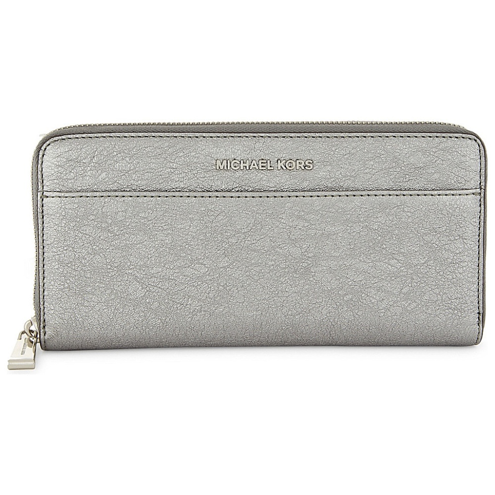 Money Pieces Pocket Pewter Leather Zip Wallet - Picture 1 of 4
